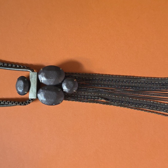 Silpada Leather Together 30 Long Necklace Brass Leather KRN0015 - Picture 1 of 7